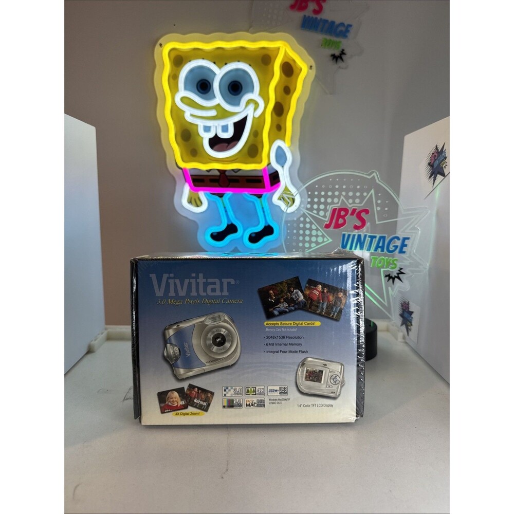 Sealed Vivitar ViviCam 3785 Digital Camera 3.0MP Silver/Blue 1.5" LCD New